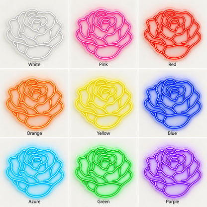 Rose Bloom LED Neon Sign - nine-color grid