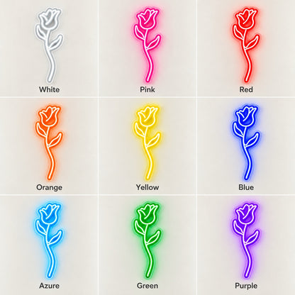 Rose Stem LED Neon Sign - nine-color grid