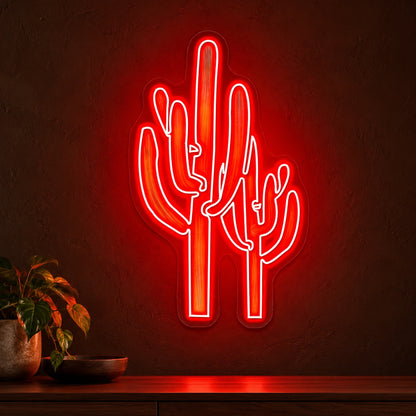 Saguaro Cactus Duo LED Neon Sign - product hero