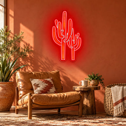 Saguaro Cactus Duo LED Neon Sign - lifestyle view