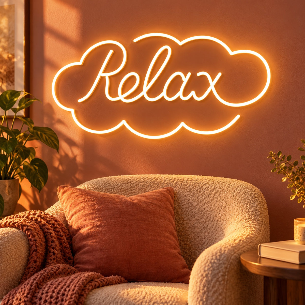 Relax LED Neon Sign - advertising view
