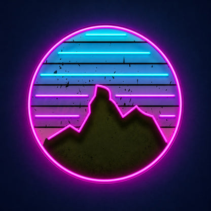 Retro Mountain Sunset LED Neon Sign - product hero
