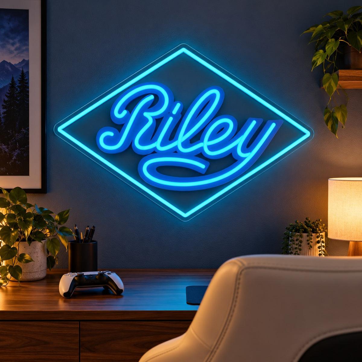 Riley LED Neon Sign - advertising view