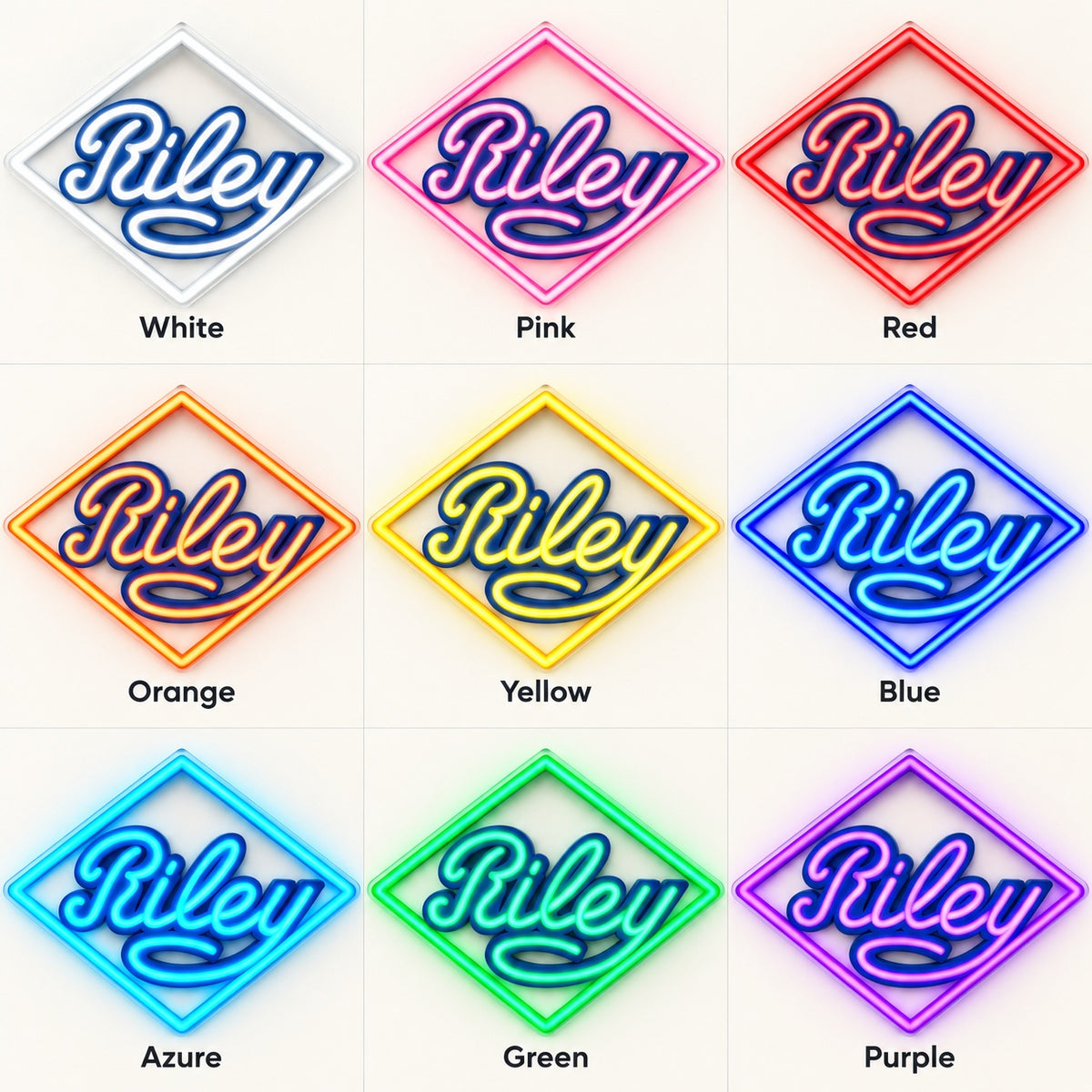 Riley LED Neon Sign - nine-color grid