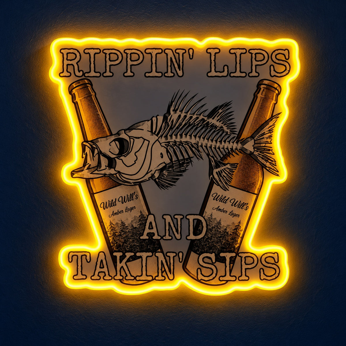Rippin' Lips And Takin' Sips LED Neon Sign - product hero
