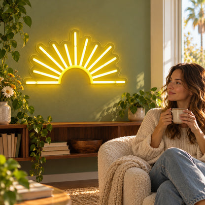 Rising Sun LED Neon Sign - lifestyle view