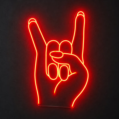 Rock Horns Hand Gesture LED Neon Sign - product hero