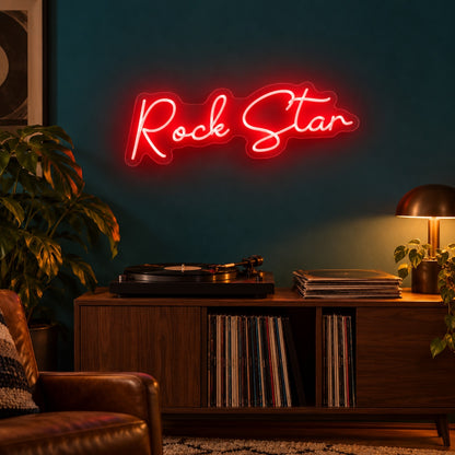 Rock Star LED Neon Sign - advertising view