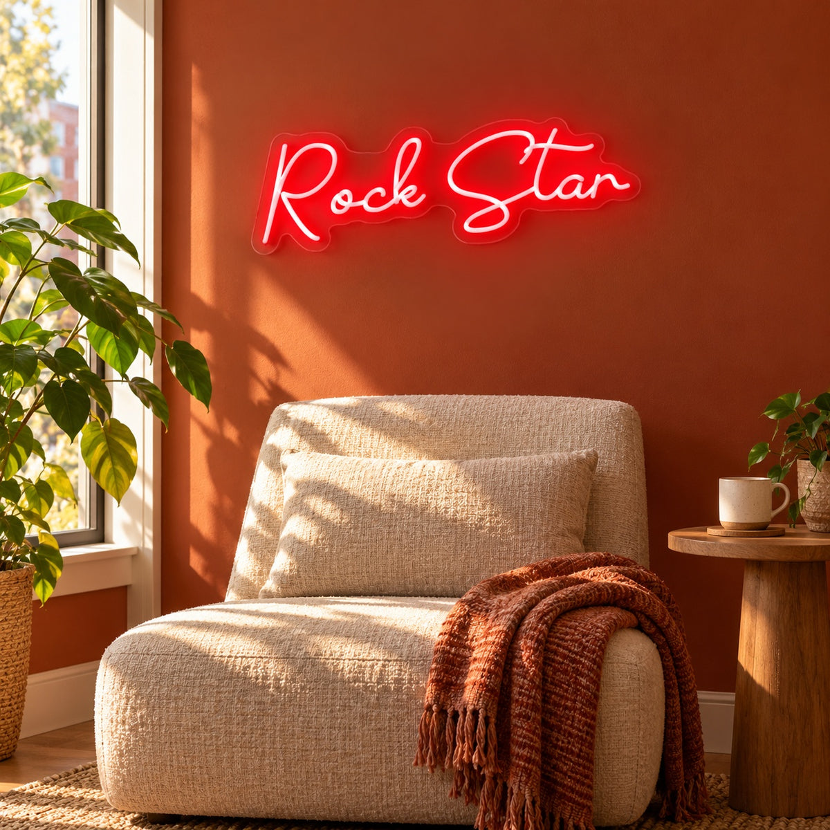 Rock Star LED Neon Sign - lifestyle view