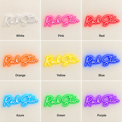 Rock Star LED Neon Sign - nine-color grid
