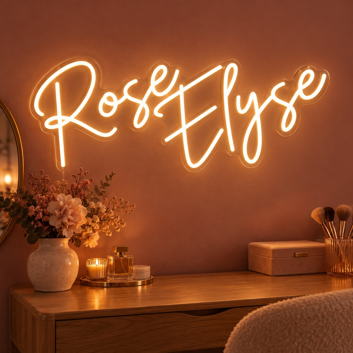 Rose Elyse LED Neon Sign - advertising view