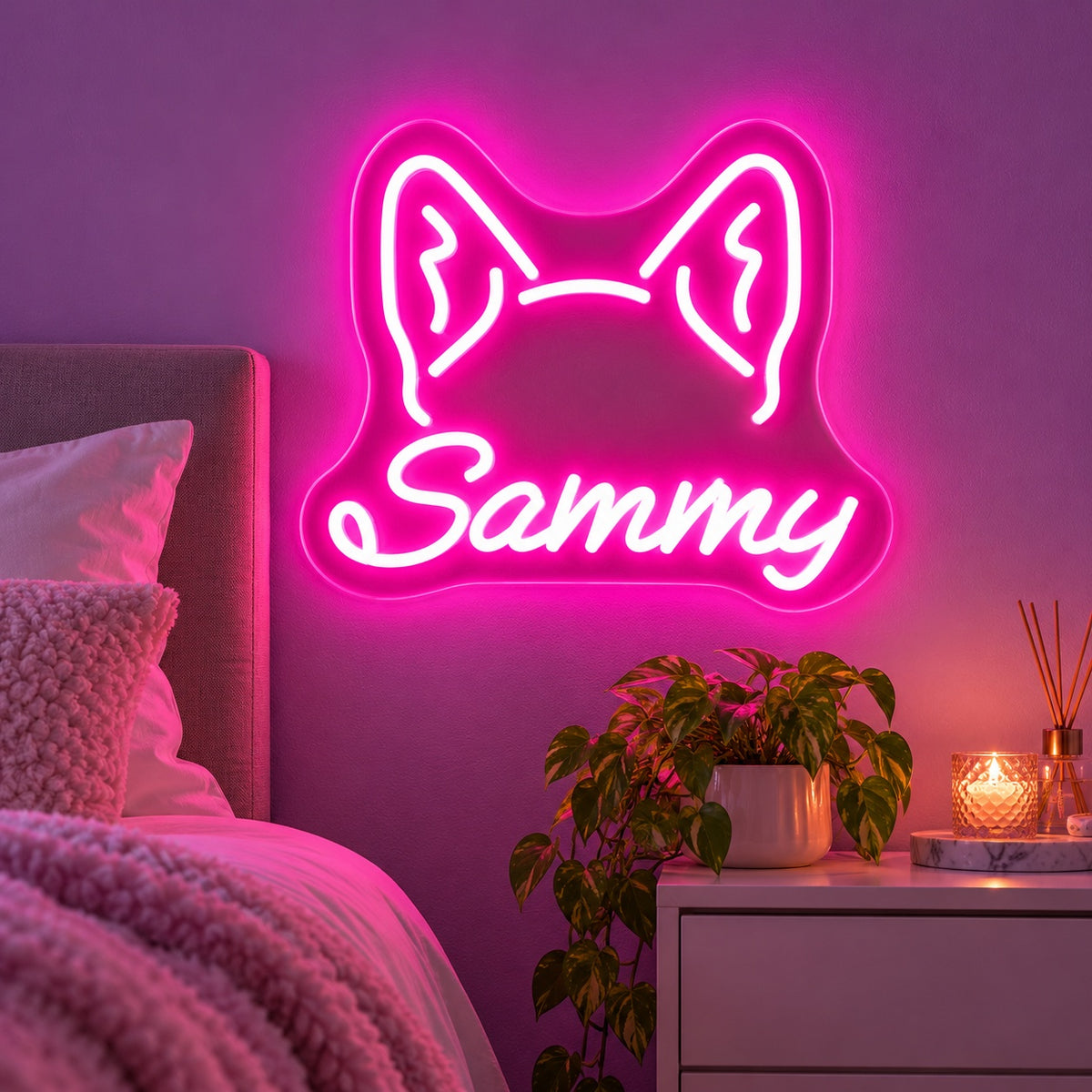 Sammy LED Neon Sign - advertising view