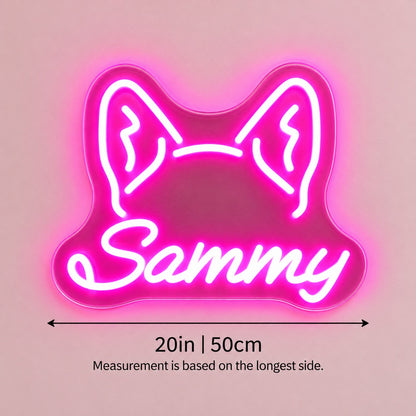 Sammy LED Neon Sign - size guide