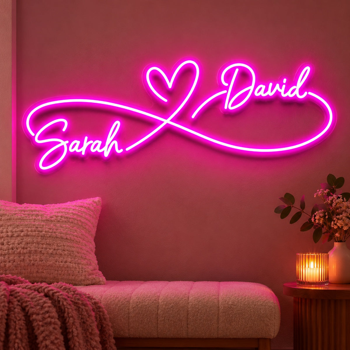 Sarah David LED Neon Sign - advertising view