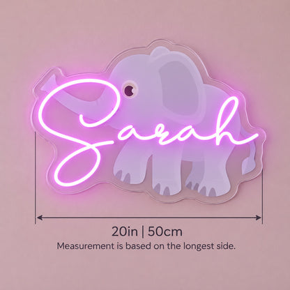 Sarah LED Neon Sign - size guide