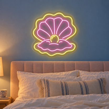 Seashell Pearl LED Neon Sign - advertising view