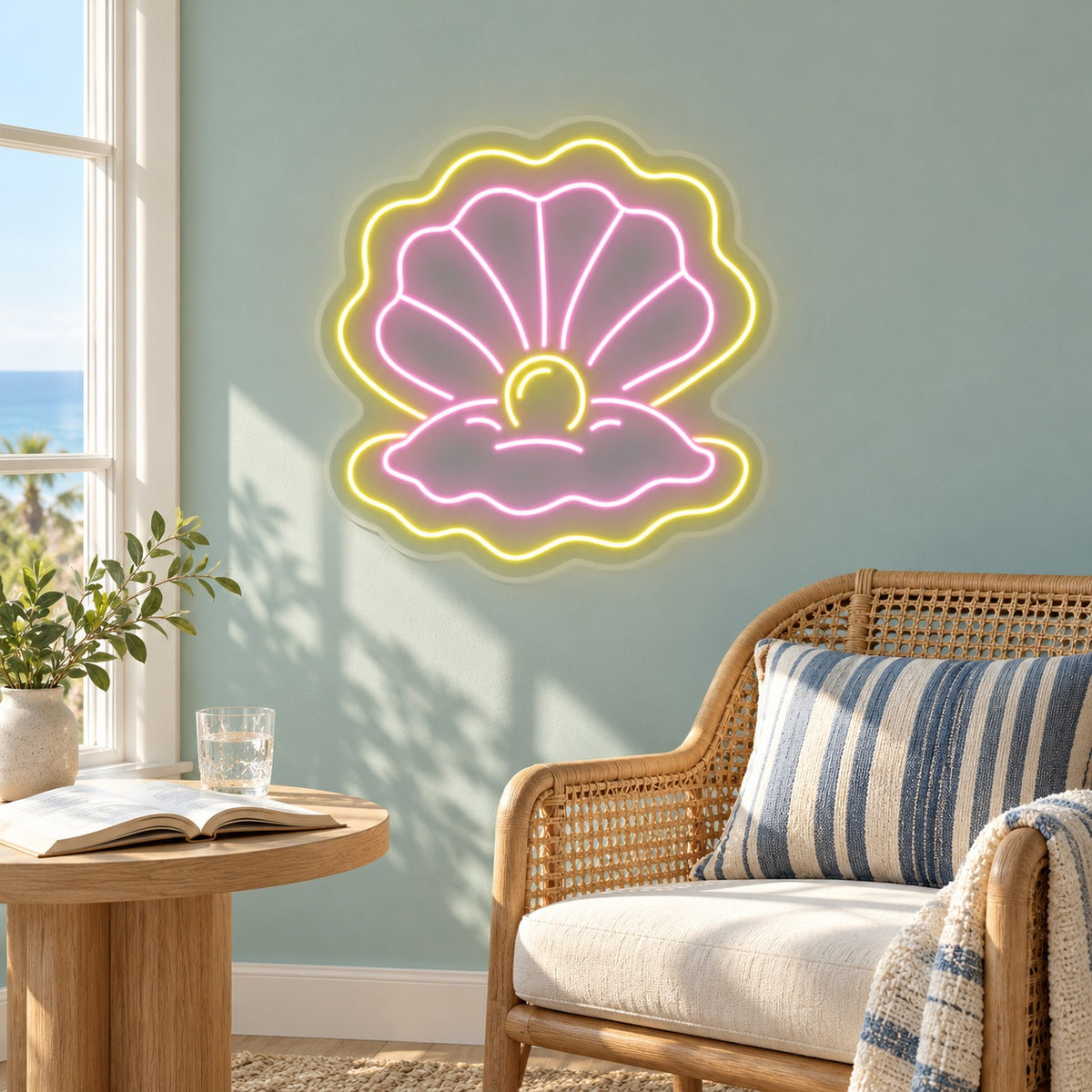 Seashell Pearl LED Neon Sign - lifestyle view