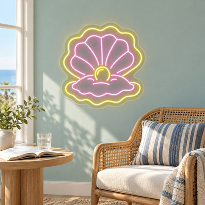 Seashell Pearl LED Neon Sign - lifestyle view