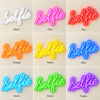 Selfie LED Neon Sign - nine-color grid