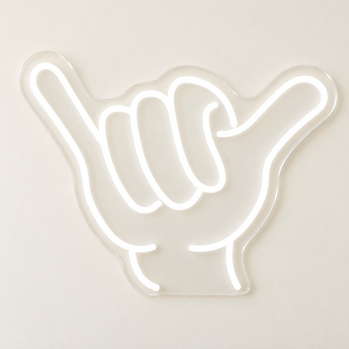 Shaka Hand Gesture LED Neon Sign - natural light view