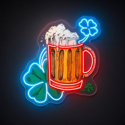 Shamrock Beer Mug LED Neon Sign - product hero