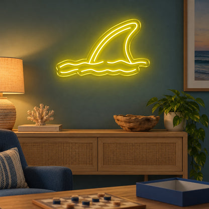 Shark Fin Waves LED Neon Sign - advertising view