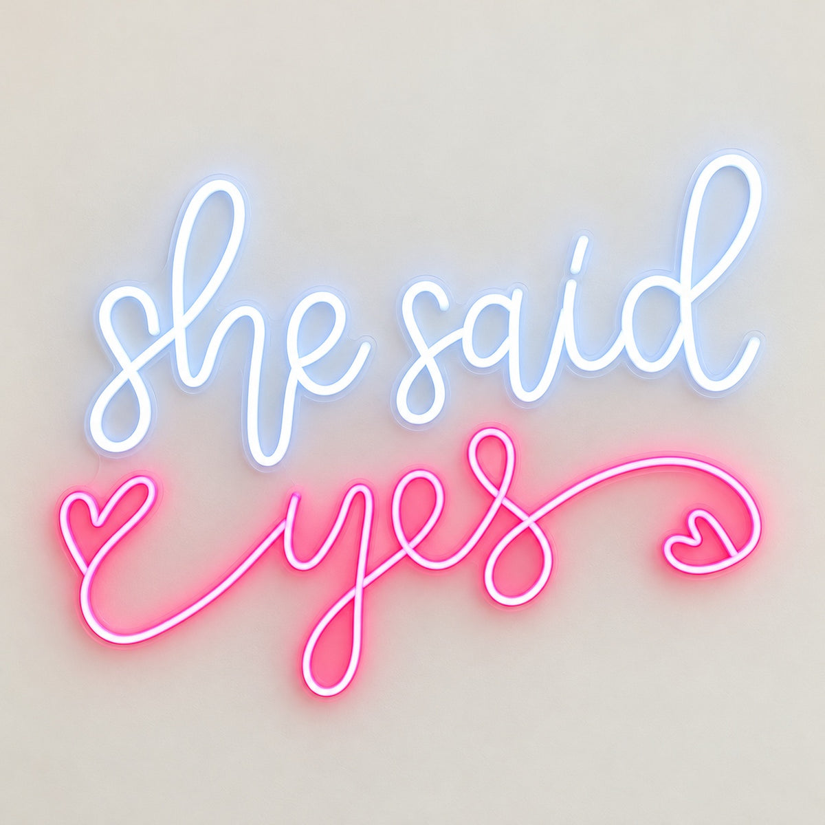 She Said Yes LED Neon Sign - natural light view