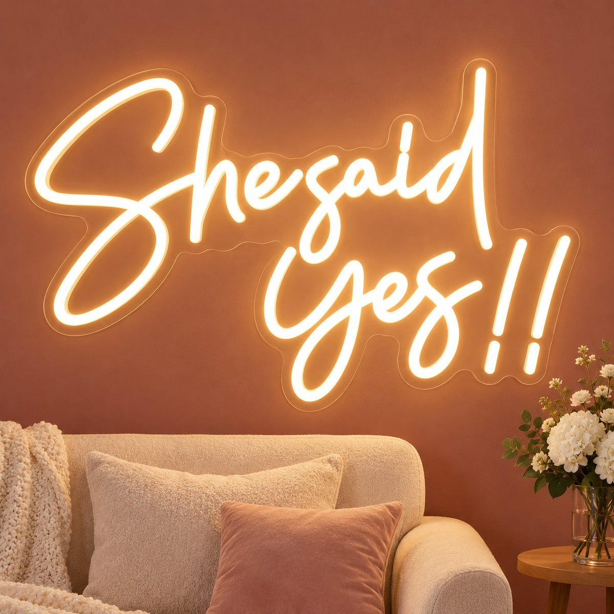 She Said Yes LED Neon Sign - advertising view