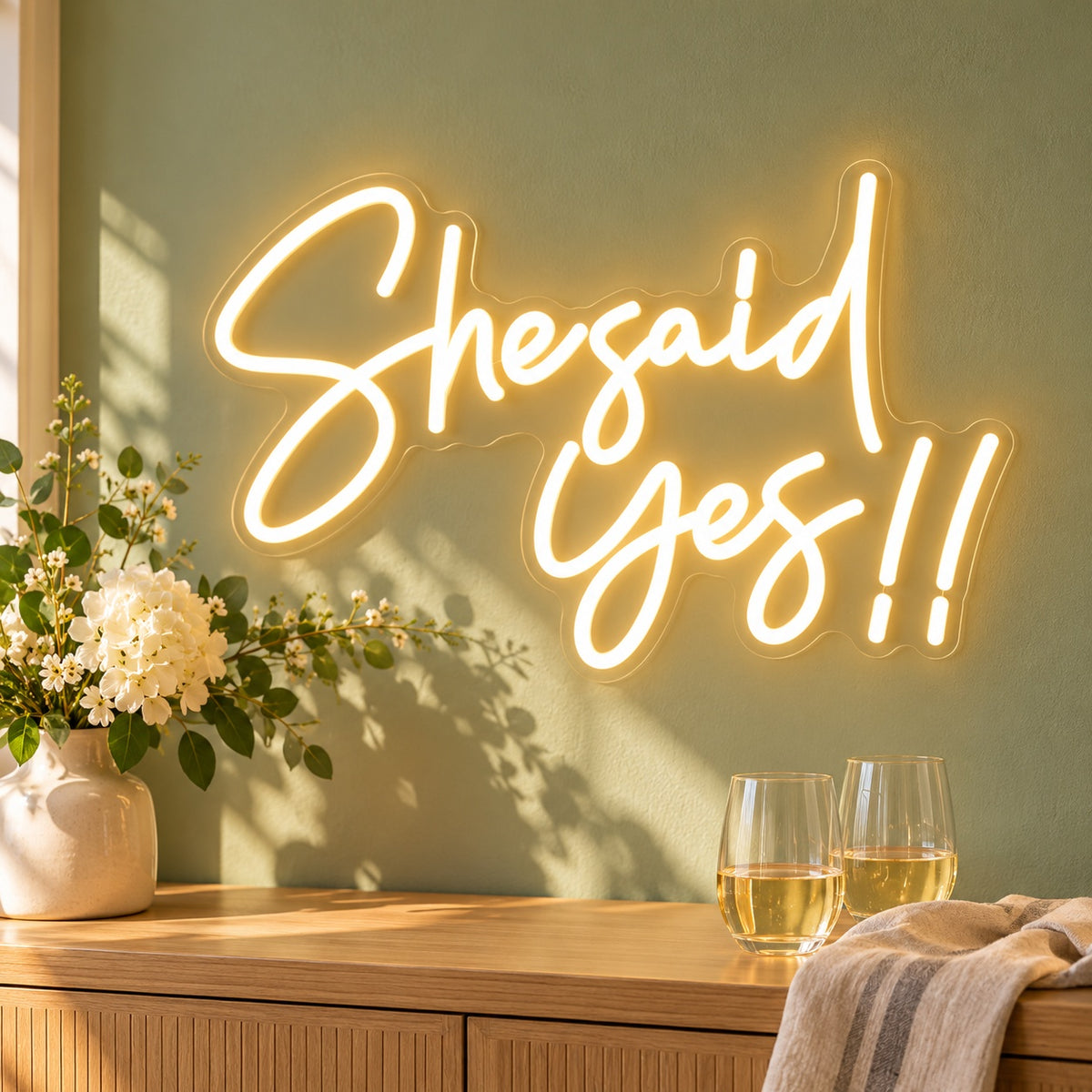 She Said Yes LED Neon Sign - lifestyle view