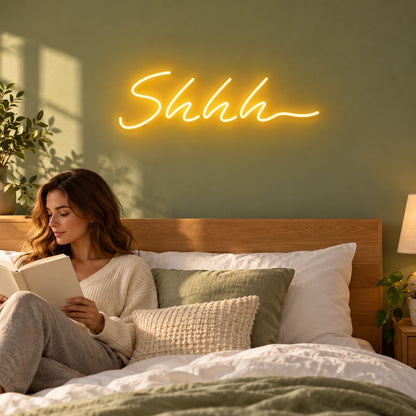 Shhh LED Neon Sign - lifestyle view