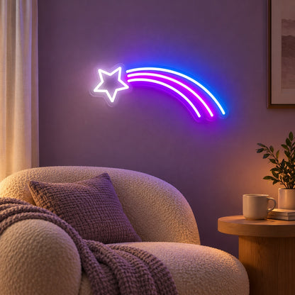 Shooting Star LED Neon Sign - advertising view