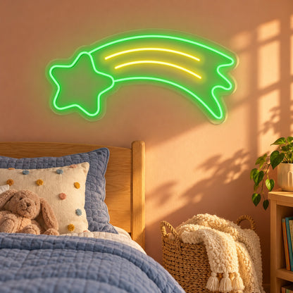 Shooting Star LED Neon Sign - lifestyle view