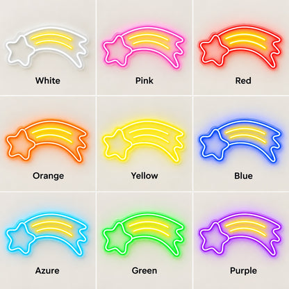 Shooting Star LED Neon Sign - nine-color grid