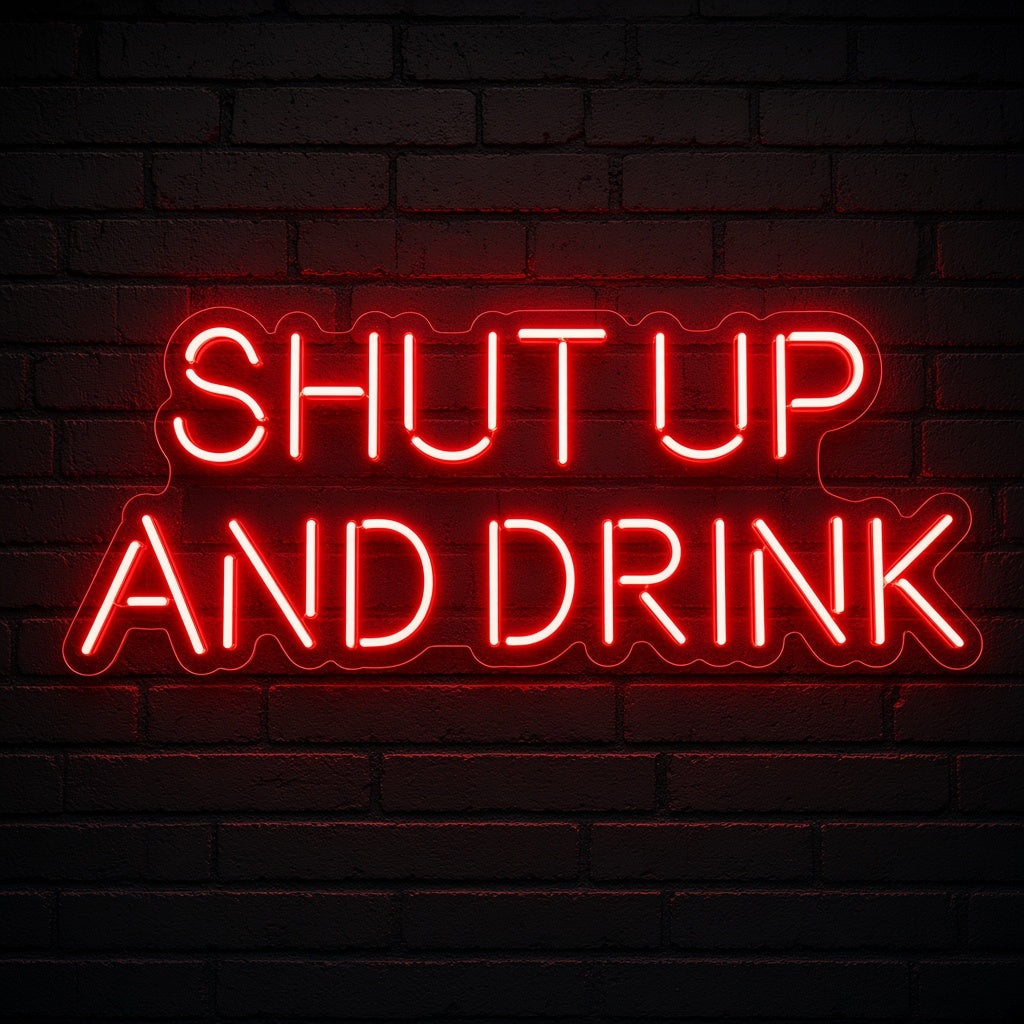 Shut Up And Drink LED Neon Sign - product hero