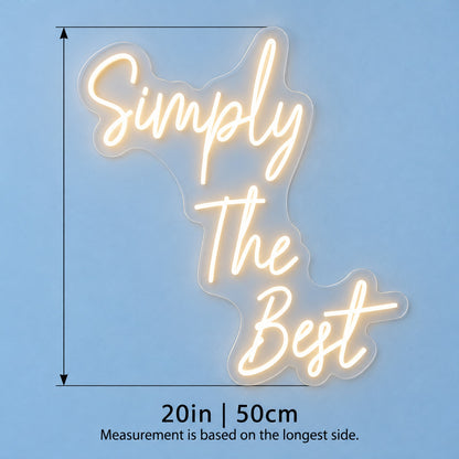 Simply The Best LED Neon Sign - size guide