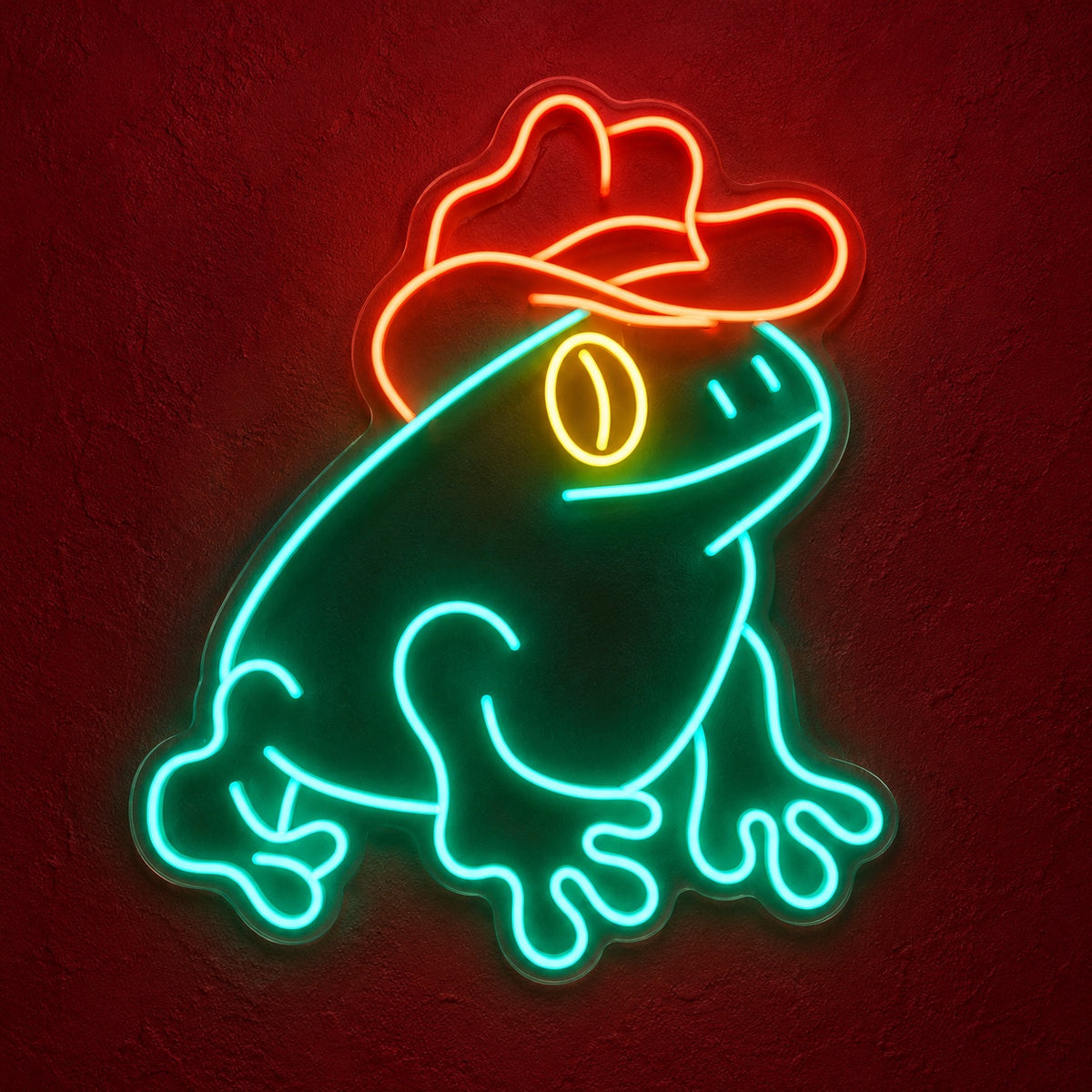 Sitting Frog with Cowboy Hat LED Neon Sign - product hero