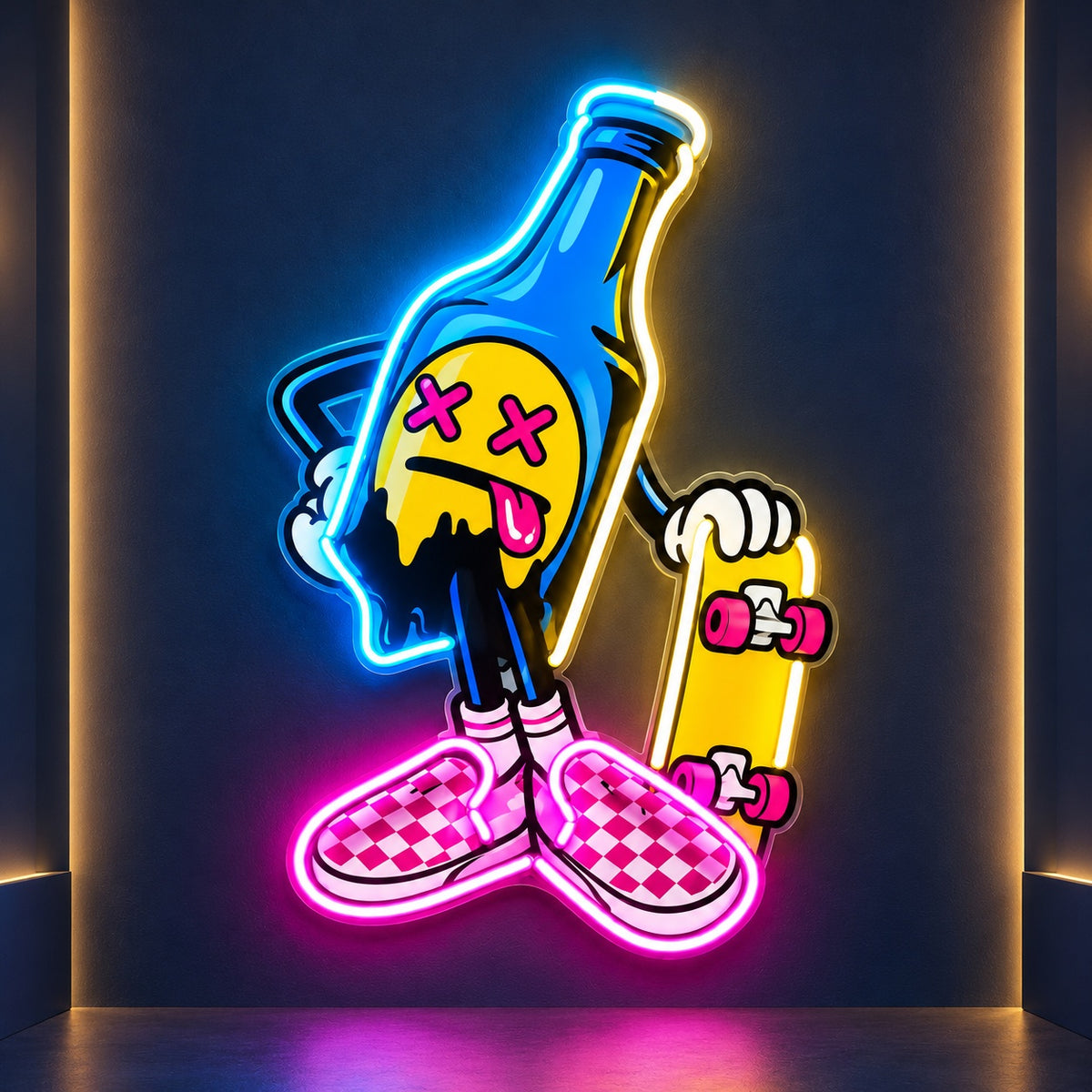 Skateboarding Bottle LED Neon Sign - product hero