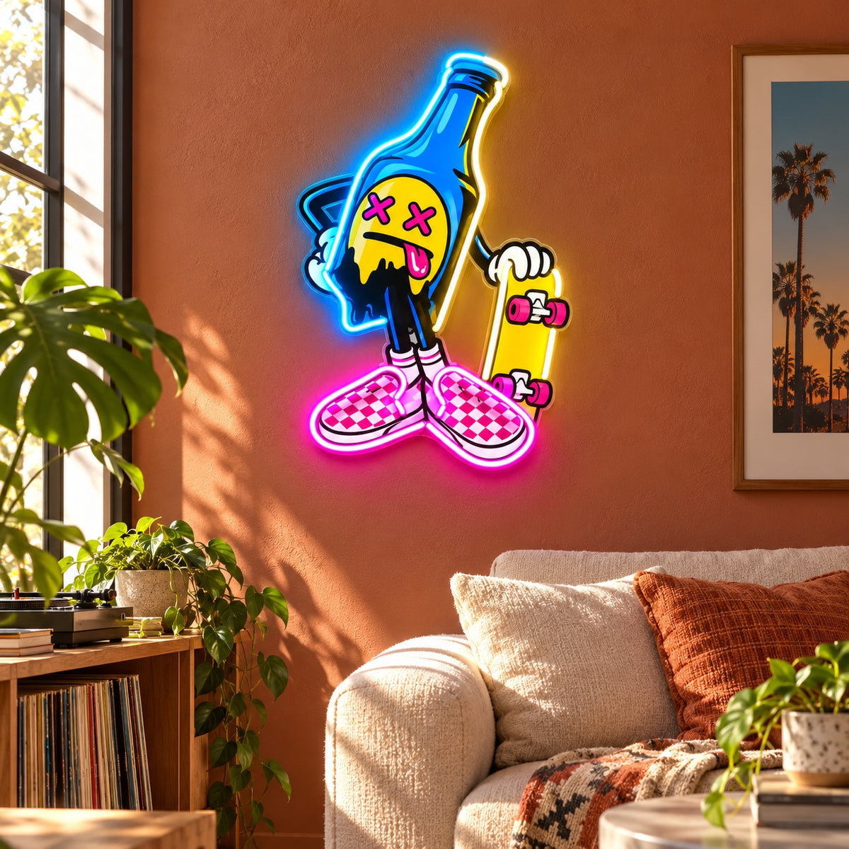 Skateboarding Bottle LED Neon Sign - lifestyle view
