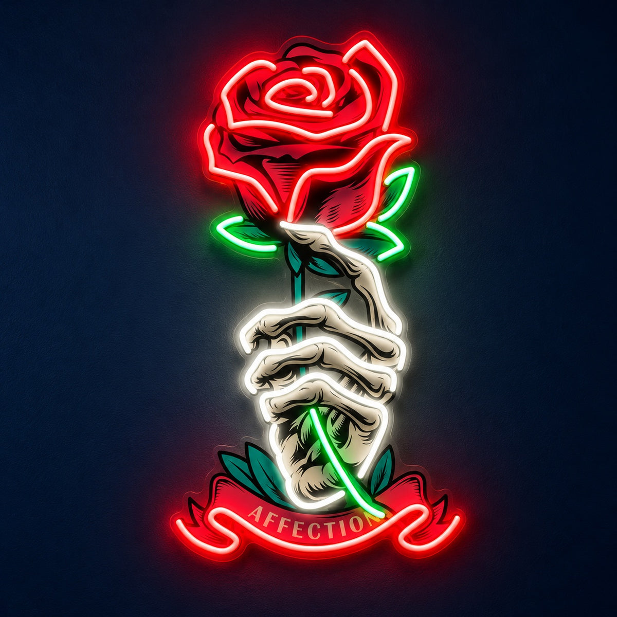 Skeleton Hand Rose LED Neon Sign - product hero