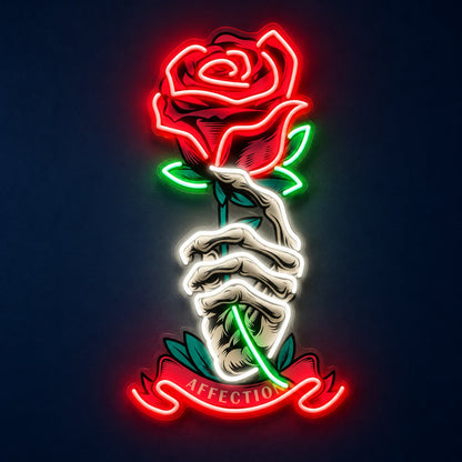 Skeleton Hand Rose LED Neon Sign - product hero