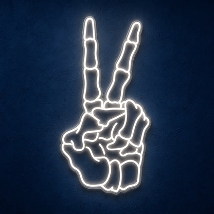 Skeleton Peace Hand LED Neon Sign - product hero