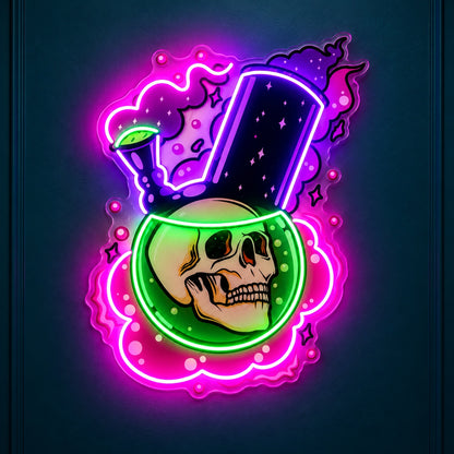 Skull Potion Bong LED Neon Sign - product hero