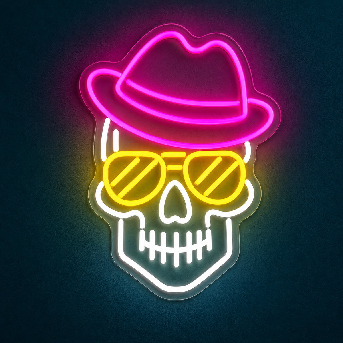 Skull with Hat Sunglasses LED Neon Sign - product hero