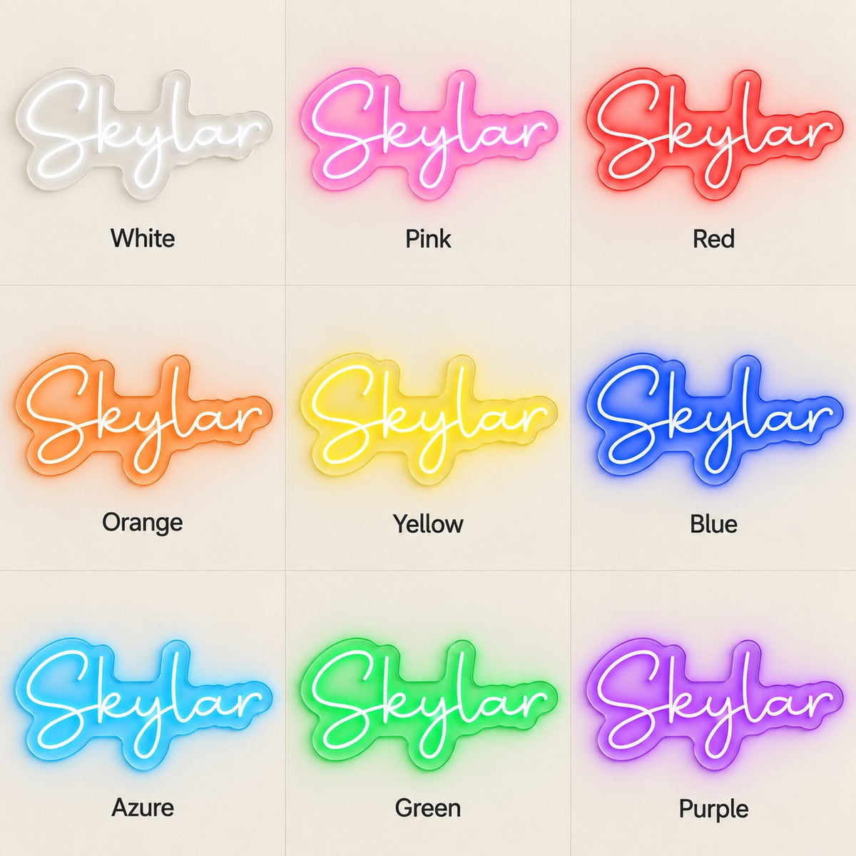 Skylar LED Neon Sign - nine-color grid