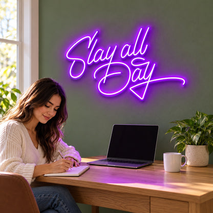 Slay All Day LED Neon Sign - lifestyle view