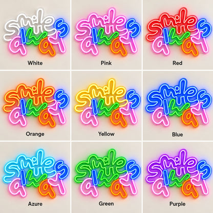Smile Always LED Neon Sign - nine-color grid