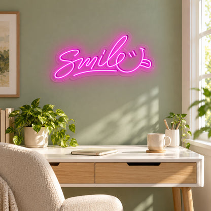 Smile Smiley Face LED Neon Sign - lifestyle view