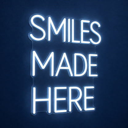 Smiles Made Here LED Neon Sign - product hero