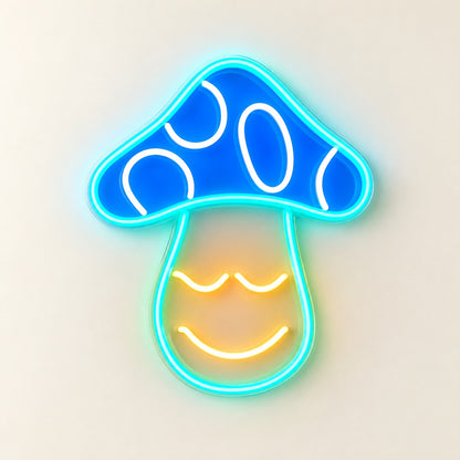 Smiling Mushroom LED Neon Sign - natural light view