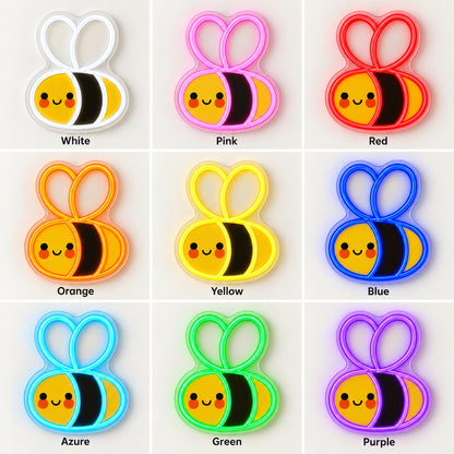 Smiling Bee LED Neon Sign - nine-color grid